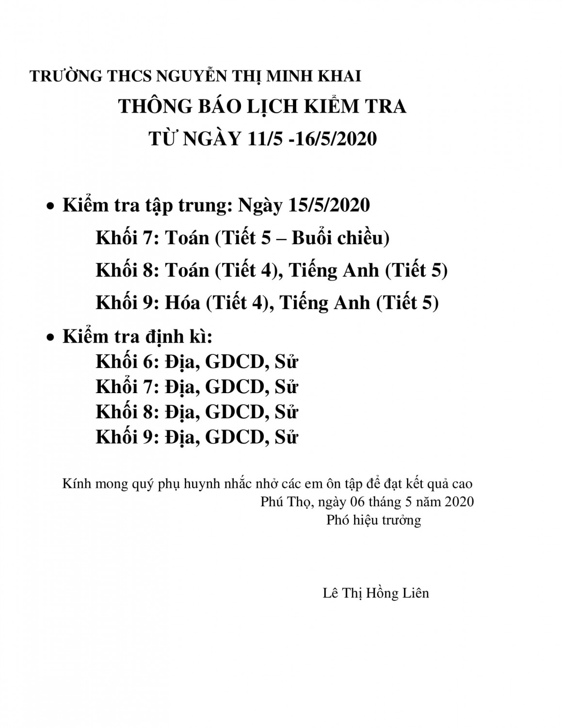 TRƯỜNG THCS NGUYỄN THỊ MINH KHAI 1