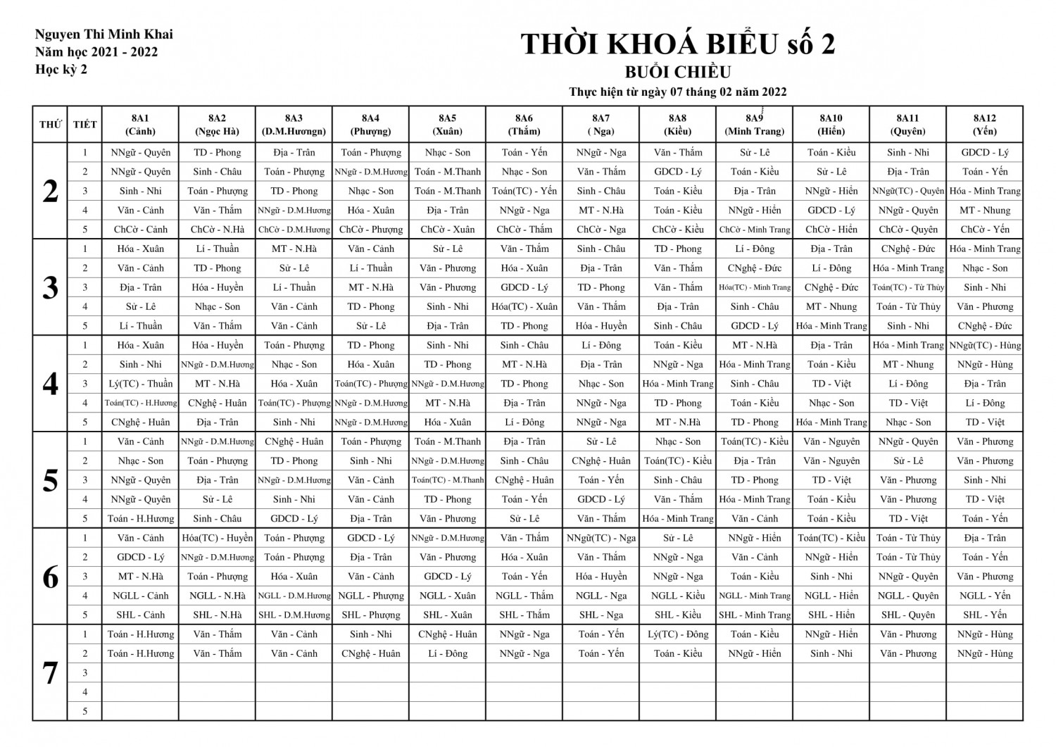 TKB K8 7 2 CHIỀU 1