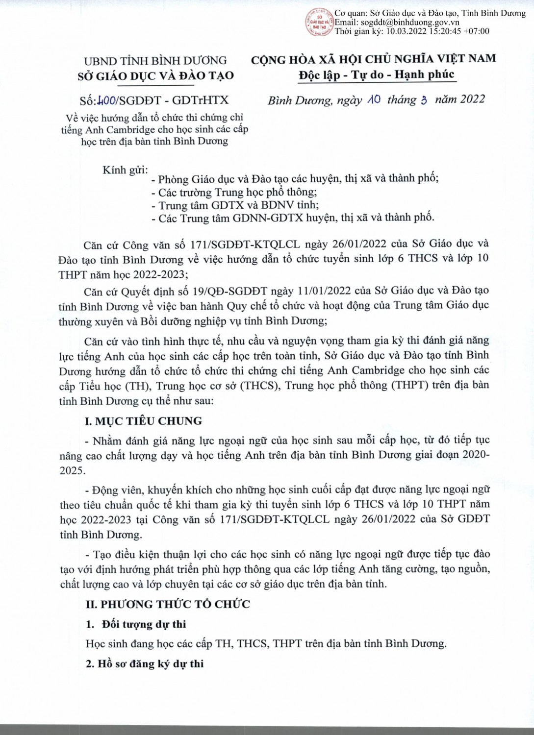 HD thi CC tiếng Anh 1