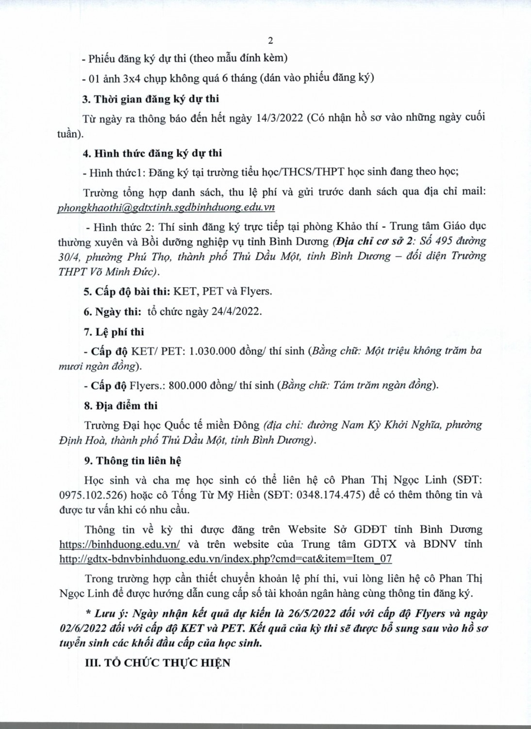 HD thi CC tiếng Anh 2