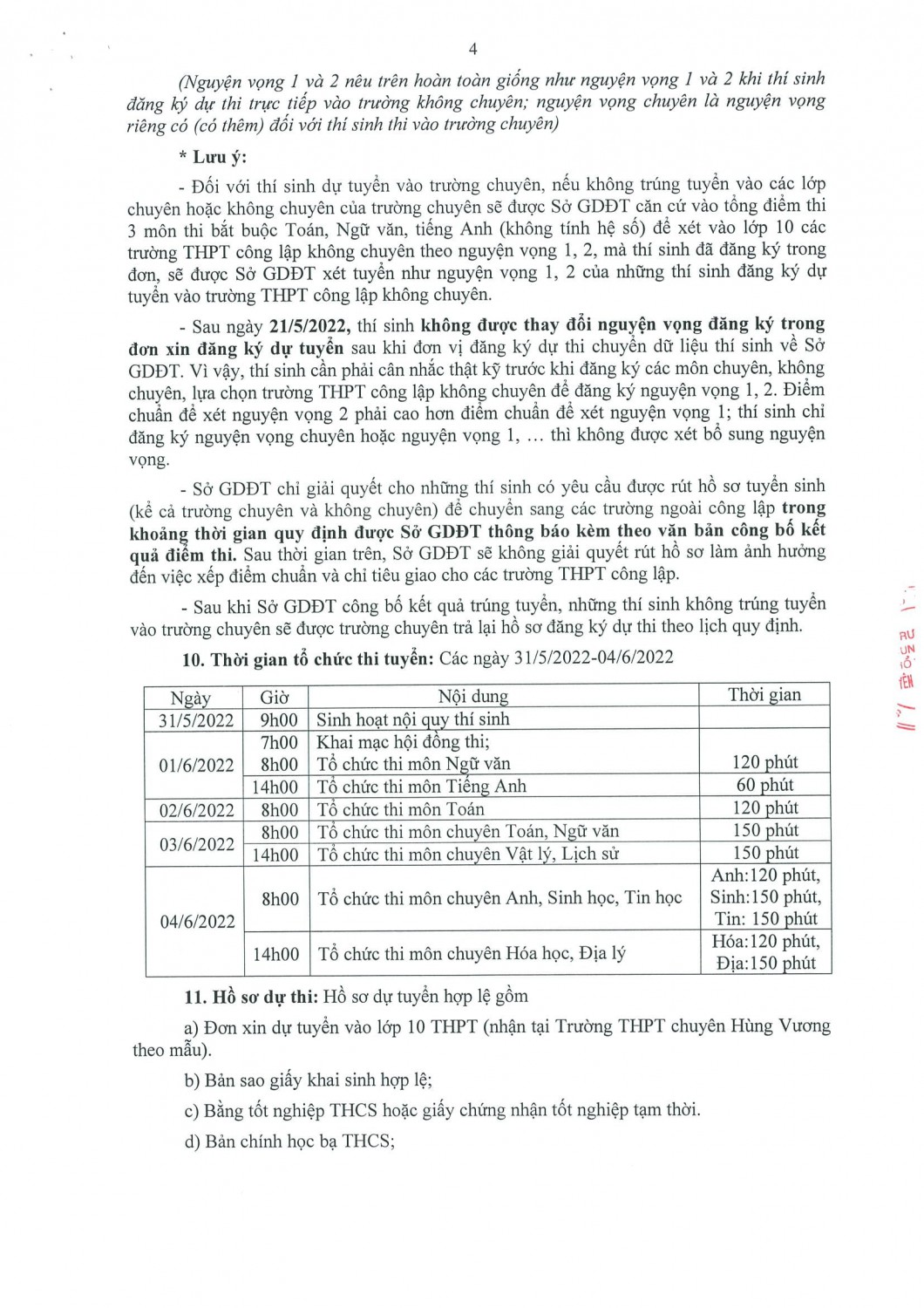TB110TrCHV 11 3 2022 Vv tuyển sinh vào lớp 10 NH 2022 2023 4