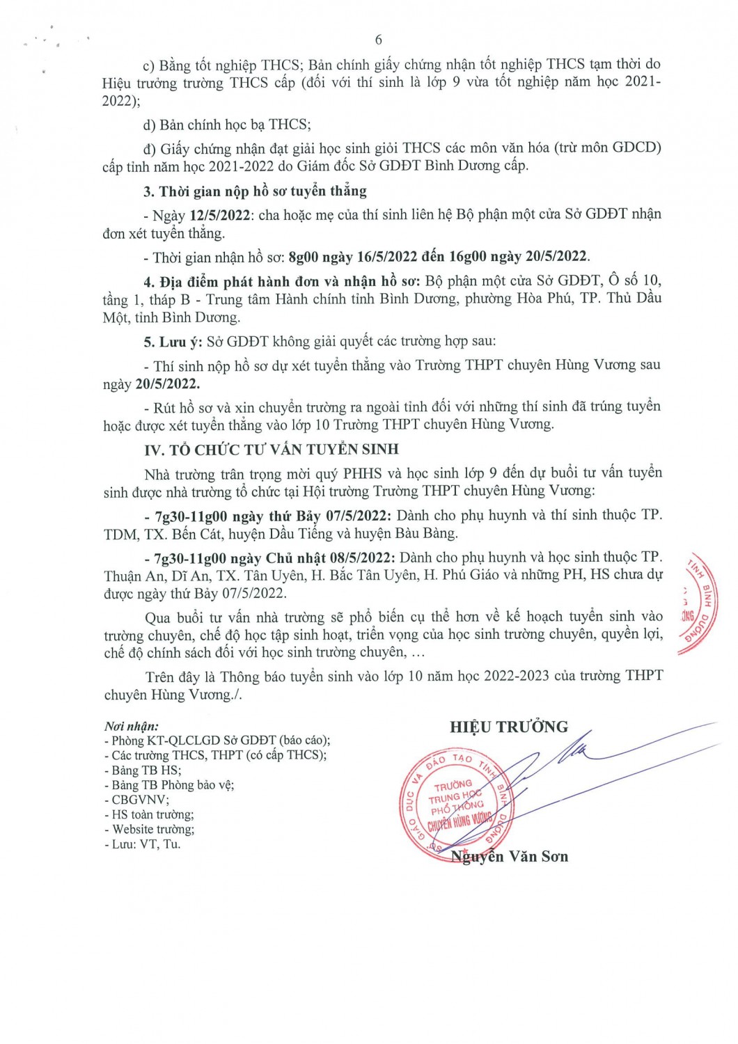 TB110TrCHV 11 3 2022 Vv tuyển sinh vào lớp 10 NH 2022 2023 6