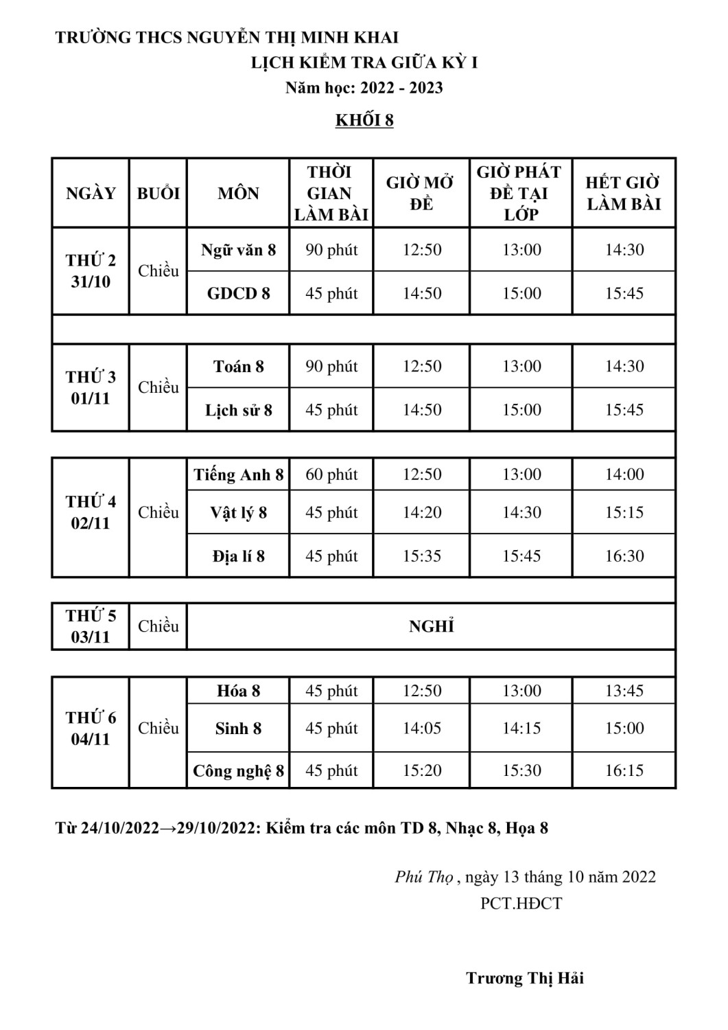 LỊCH KT KHỐI 8 1