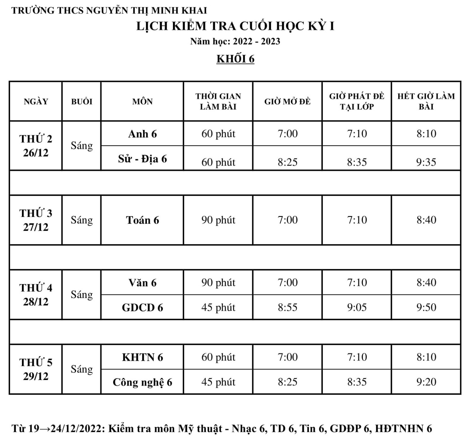 LỊCH KT KHỐI 6 1