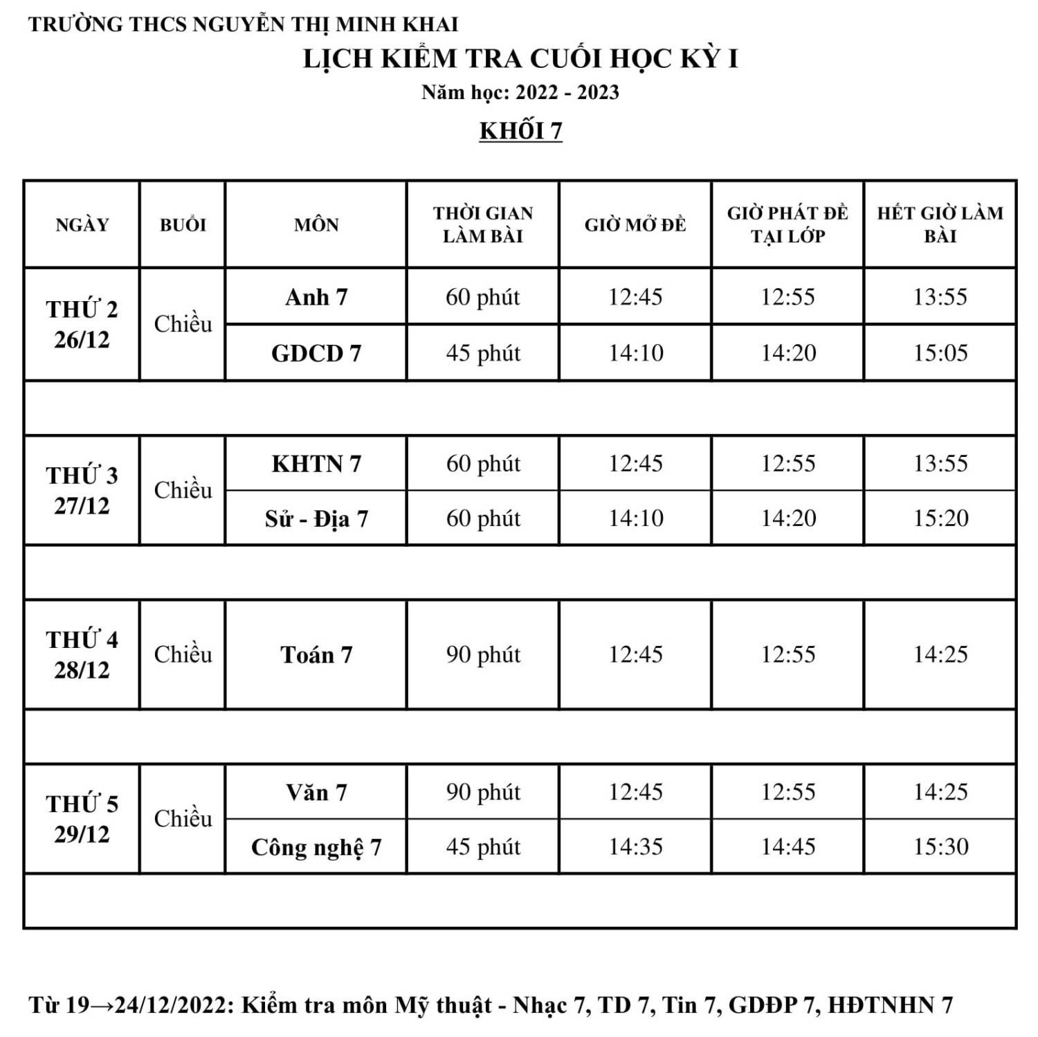 LỊCH KT KHỐI 7 1