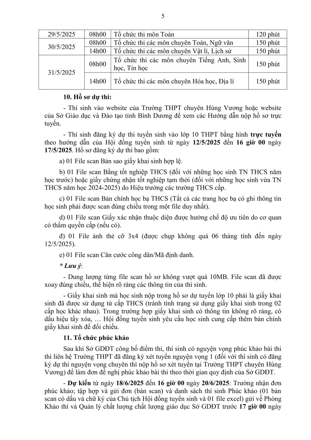 TB115CHV 12 3 25 TB tuyển sinh vào lớp 10 trường chuyên Hùng Vương signed hình ảnh 4 min