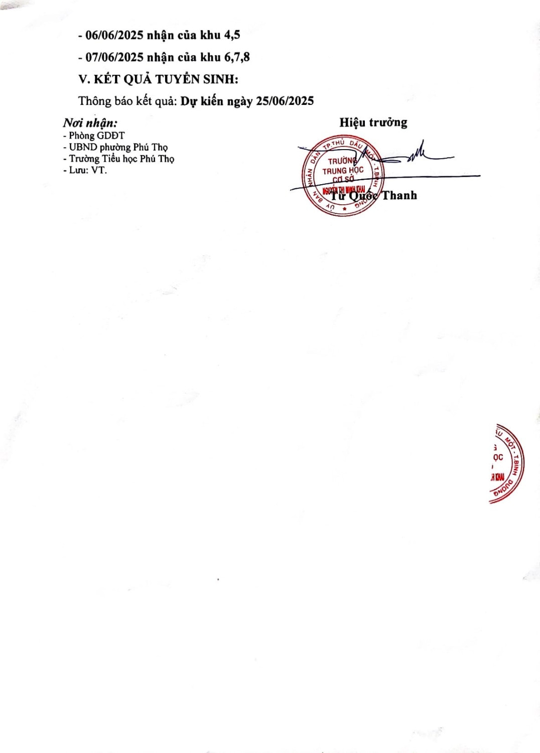 TB TUYEN SINH LOP 6 DT 2 min