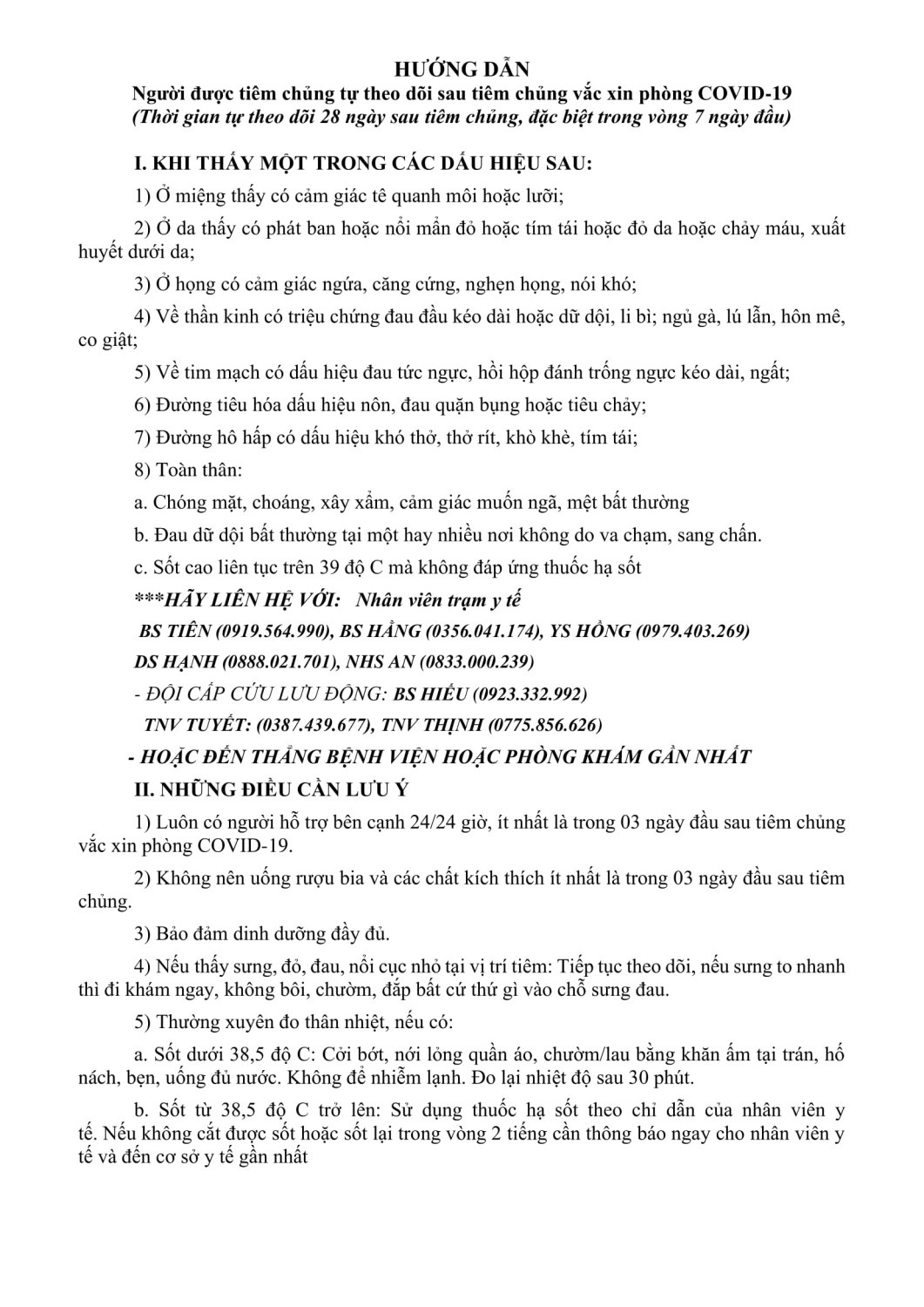 CÁC LƯU Ý TIEM VX 5 12 1